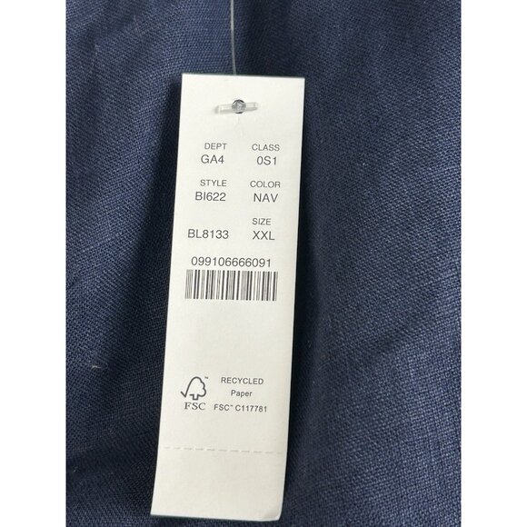 J. CREW Women’s Size XXL One-Shoulder Linen Shift Dress Navy Blue NWT - Picture 13 of 14